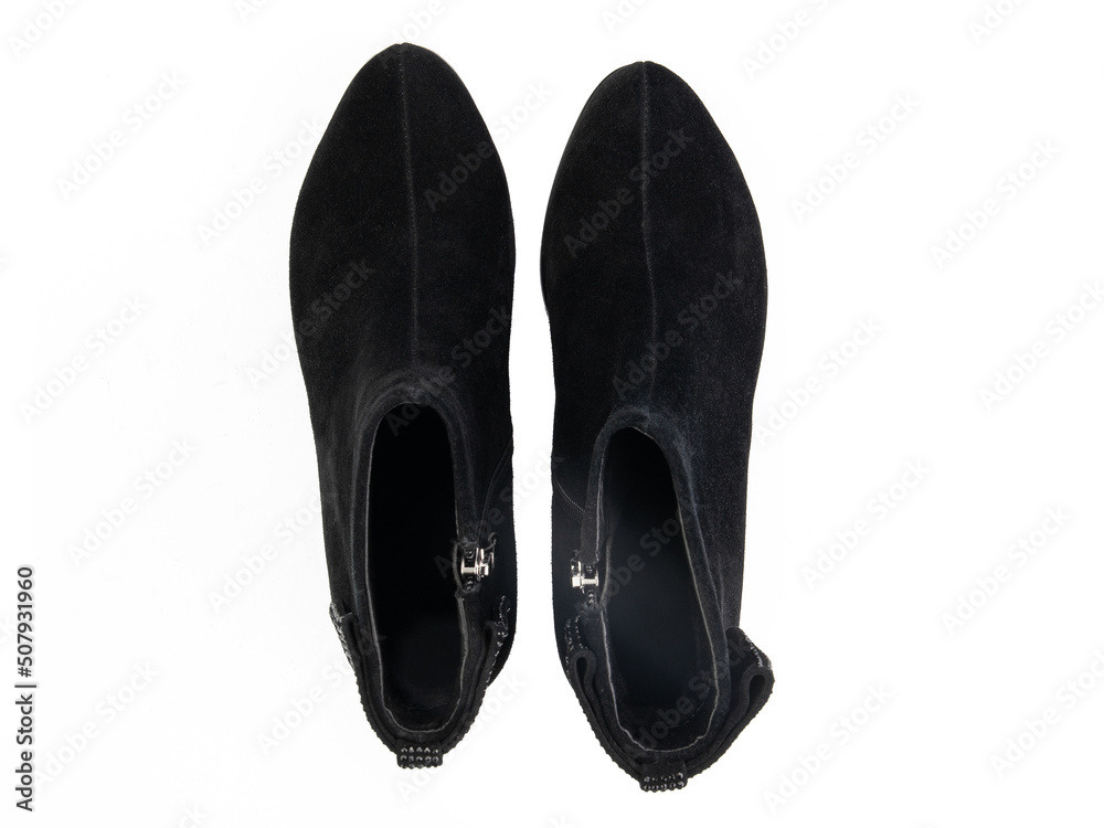 jodhpur boots isolated on white background. Top view. Fashion shoes. Photoshoot for shoe shop concept.