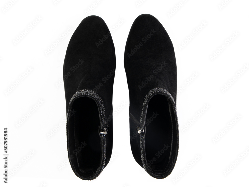 jodhpur boots isolated on white background. Top view. Fashion shoes. Photoshoot for shoe shop concept.