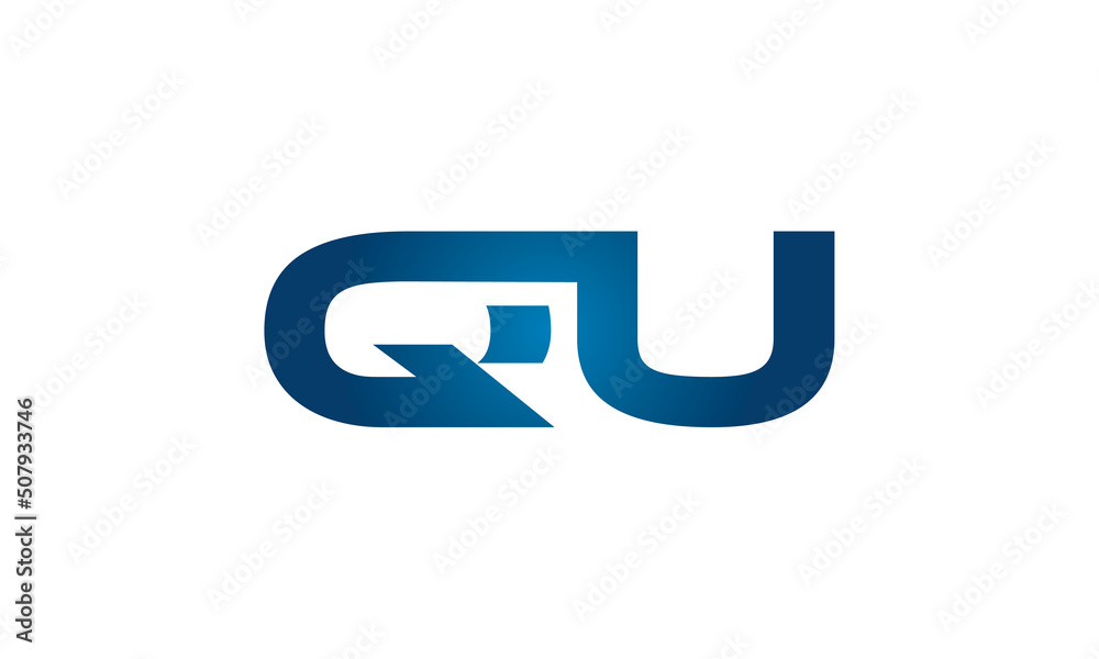QU linked letters logo icon QU linked letters logo icon