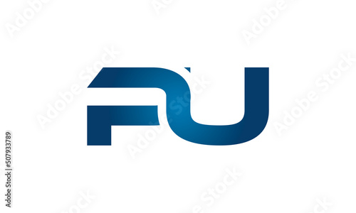 RU linked letters logo icon
