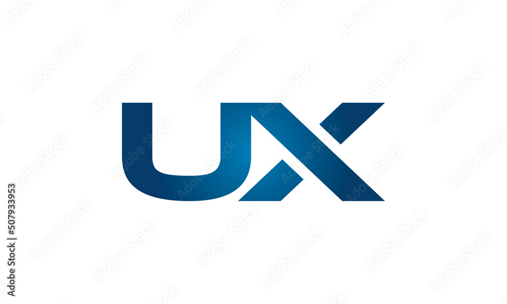 UX linked letters logo icon UX linked letters logo icon