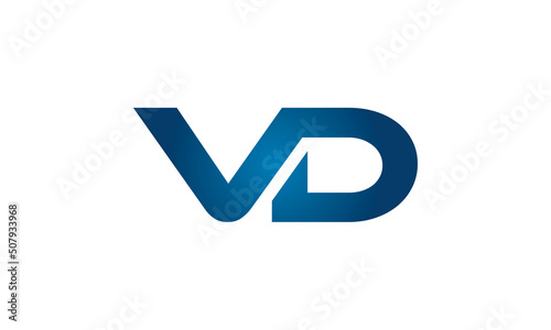 V Dlinked letters logo icon