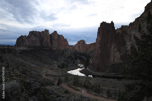 View of Smith Rock Canyon state park in Oregon