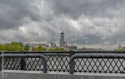 View from the Novospassky Bridge over the Moskva River photo