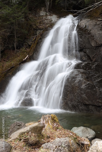 Fototapeta Naklejka Na Ścianę i Meble -  waterfall in a spring forest