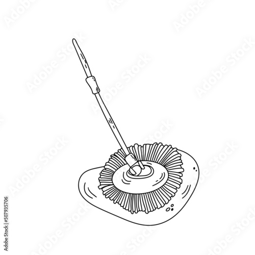mop cleaning housework tool hygiene, doodle style