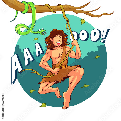 tarzan swinging in the forest