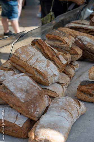 Sour dough bread made and baked with natural yeast starter