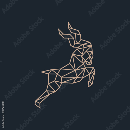 luxury deer logo design geometric icon vector illustration