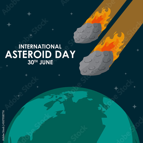 Vector illustration concept of International Asteroid Day banner photo