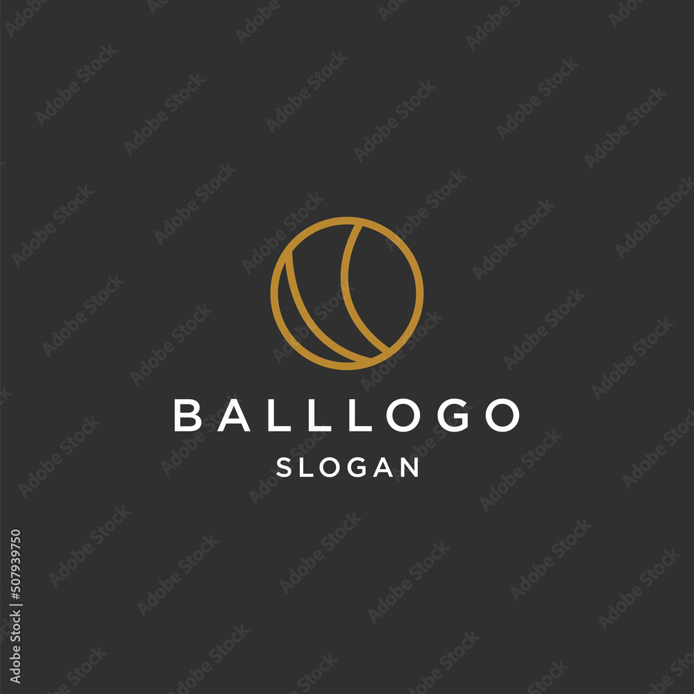 Ball line art logo template vector illustration design
