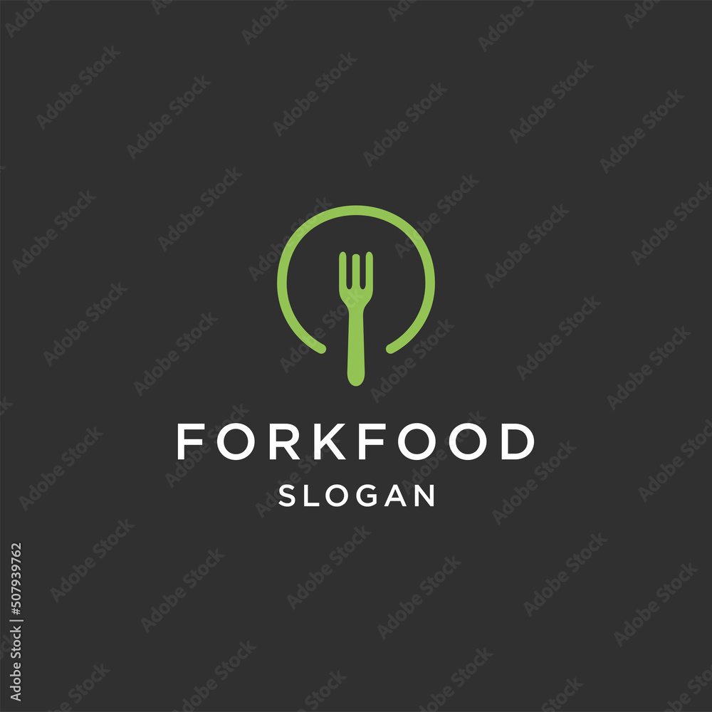 Fork food line art logo template vector illustration design Fork food line art logo template vector illustration design