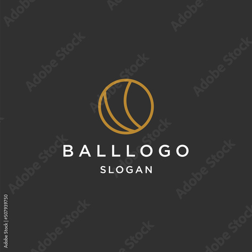 Ball line art logo template vector illustration design