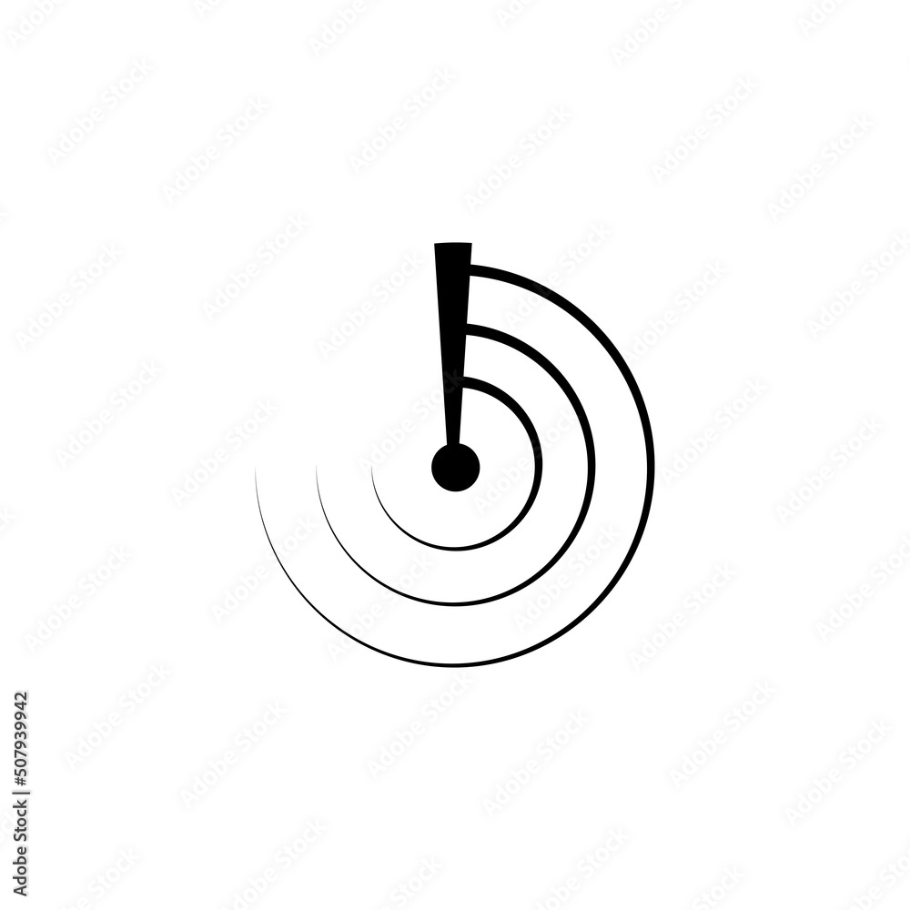 Vector radar icon - linear radiolocation sign or design element