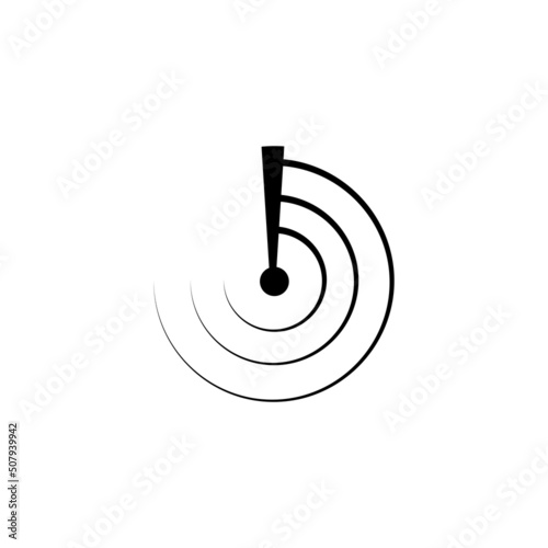Vector radar icon - linear radiolocation sign or design element
