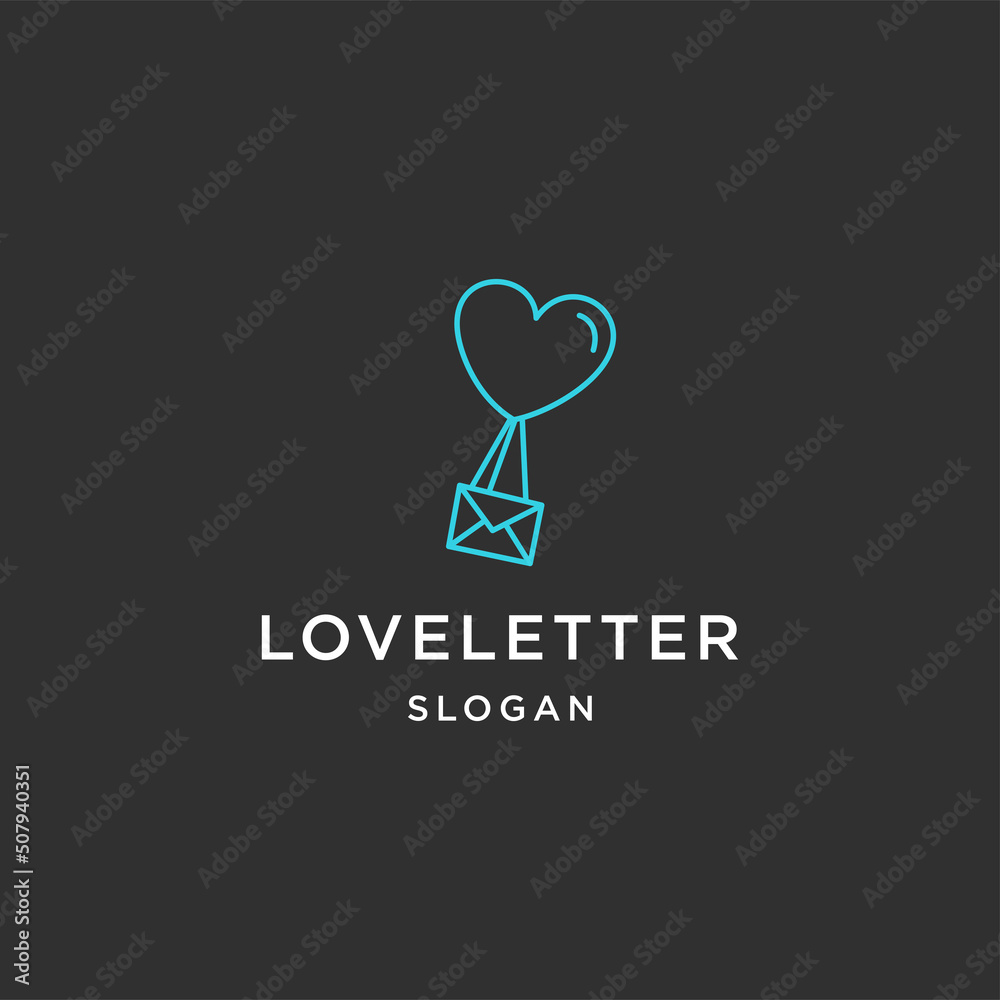 Love letter line art logo template vector illustration design Love letter line art logo template vector illustration design