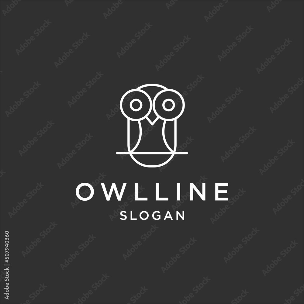 Owl line art logo template vector illustration design Owl line art logo template vector illustration design