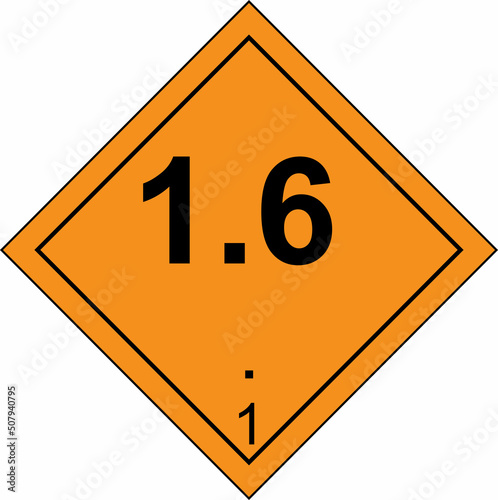 ADR1.6, adr1.6 , 1.6, 1, cuidado, pictograma, vector, imagen, indicar, anuncio, aviso, señalética, icono, símbolo, ilustración, seguridad, materias explosivas, peligro, epp, explosivo, signo, convenci