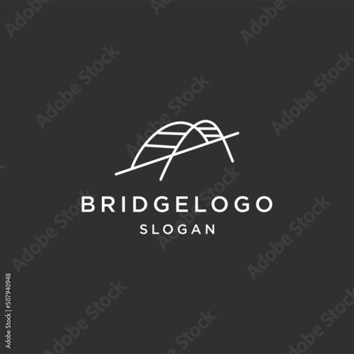 Bridge line art logo template vector illustration design