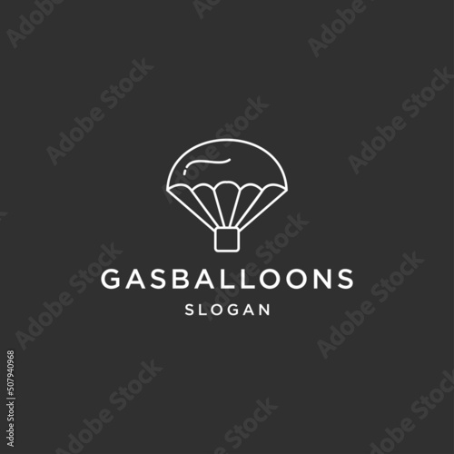 Gas balloons line art logo template vector illustration design