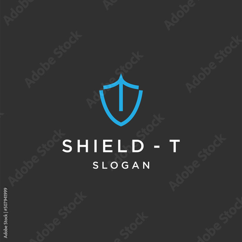 Letter t shield line art logo template vector illustration design Free Download Letter t shield line art logo template vector illustration design - GFXLoad