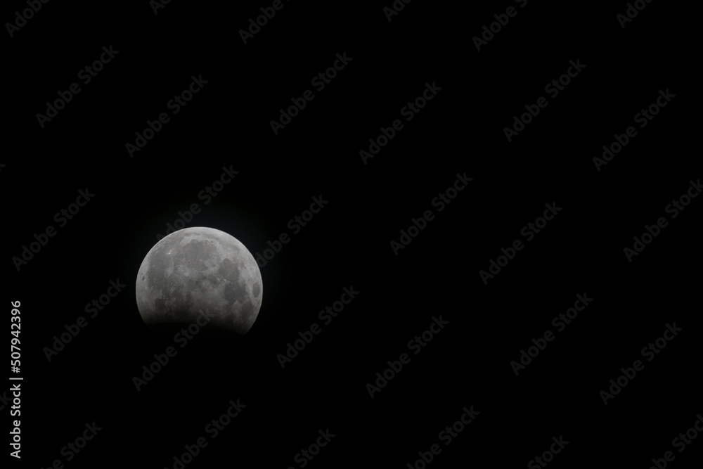 Moon eclipse with dark sky in the background, with Copyspace. Moon eclipse with dark sky in the background, with Copyspace.