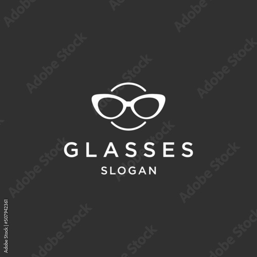 Glasess line art logo template vector illustration design