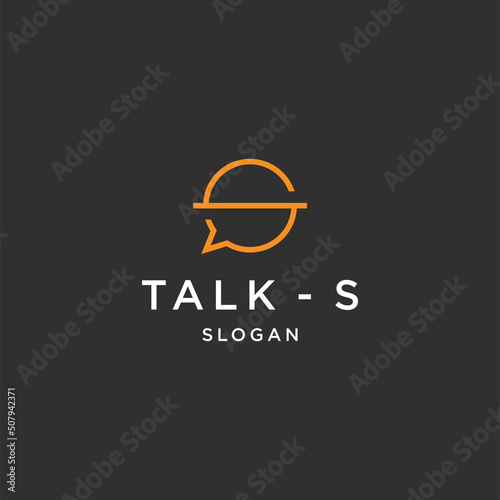 Letter s talk line art logo template vector illustration design