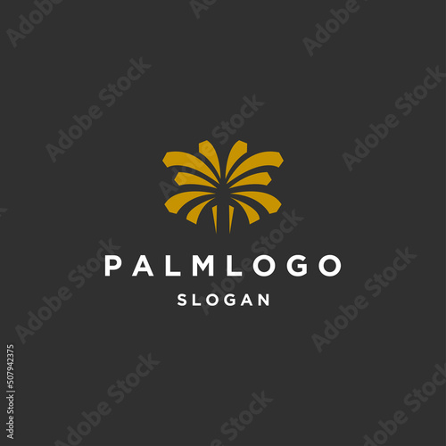 Palm line art logo template vector illustration design
