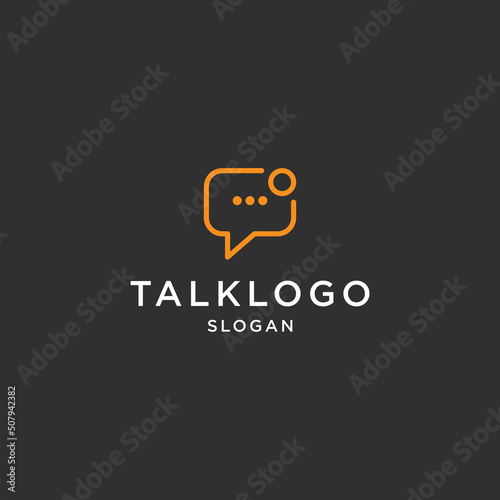 Talk line art logo template vector illustration design