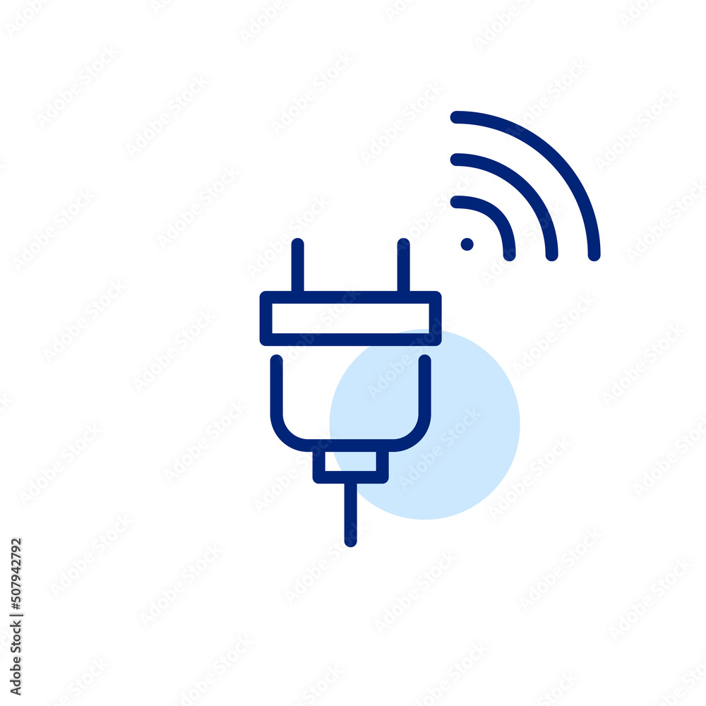 Obraz premium Smart electric plug. Pixel perfect, editable stroke line icon