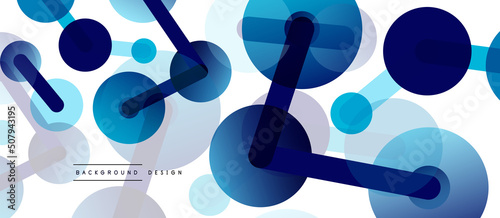 Abstract background. Round dots connected by lines. Trendy techno business template for wallpaper, banner, background or landing