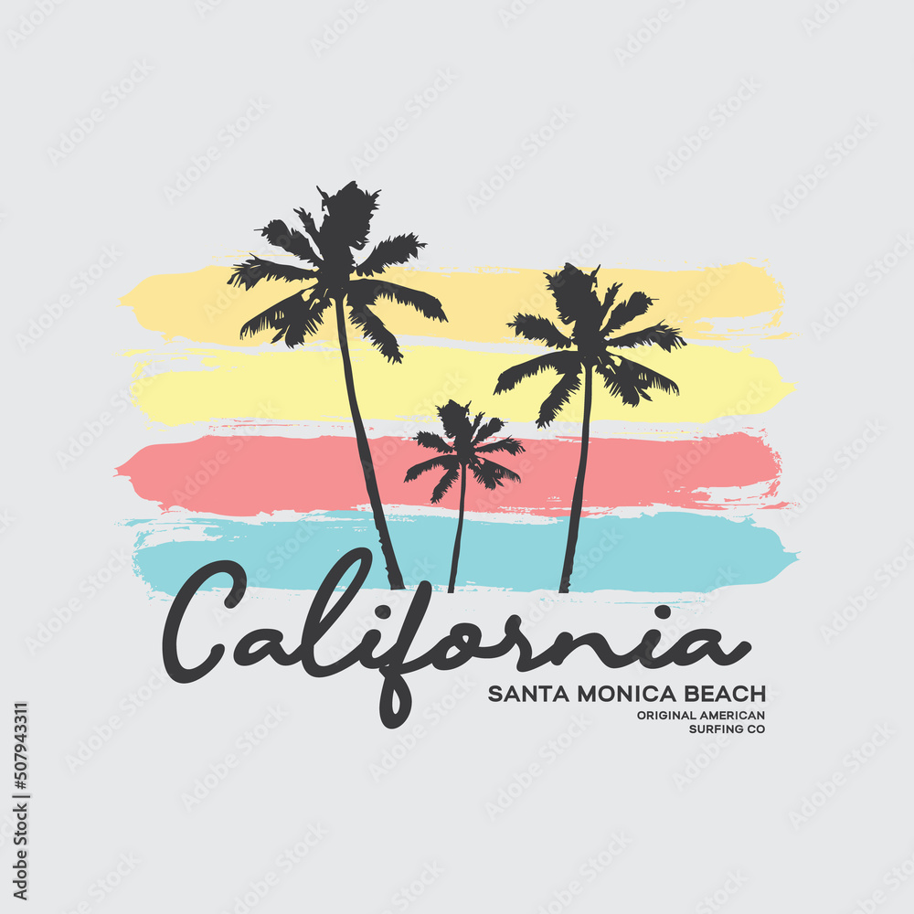 Fototapeta premium California vector illustration typography. perfect for t shirt design