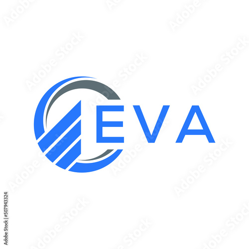 EVA Flat accounting logo design on white  background. EVA creative initials Growth graph letter logo concept. EVA business finance logo design.