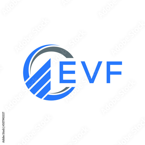 EVF Flat accounting logo design on white  background. EVF creative initials Growth graph letter logo concept. EVF business finance logo design. photo