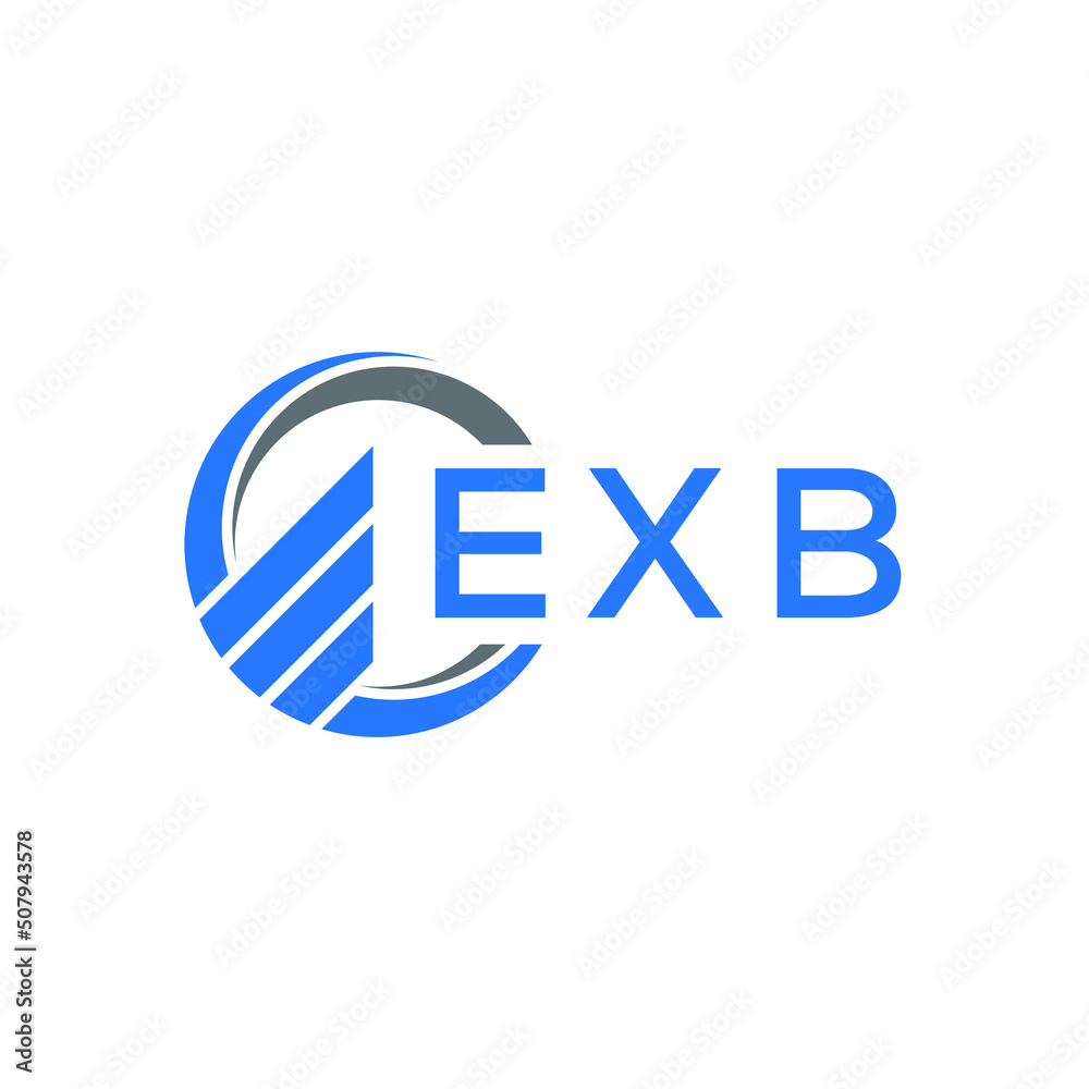 EXB Flat accounting logo design on white  background. EXB creative initials Growth graph letter logo concept. EXB business finance logo design.