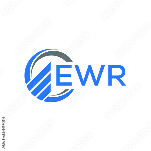 EWR Flat accounting logo design on white  background. EWR creative initials Growth graph letter logo concept. EWR business finance logo design. photo
