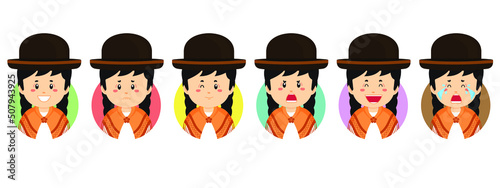 Bolivia Avatar with Various Expression