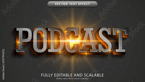 podcast text effect editable eps file