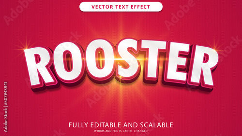 rooster text effect editable eps file