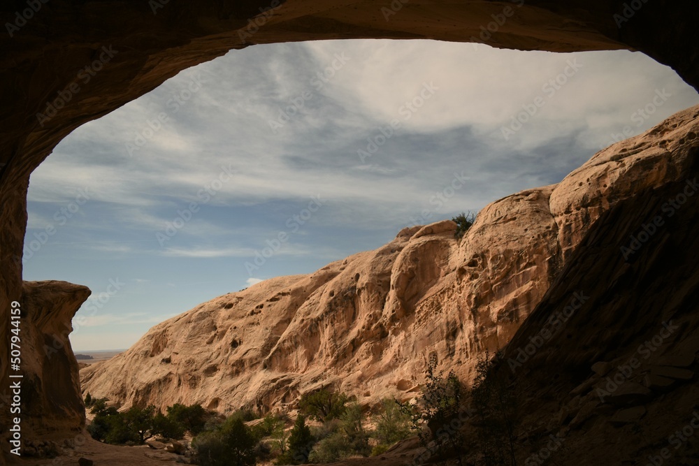 Cave view of the canyon scenery