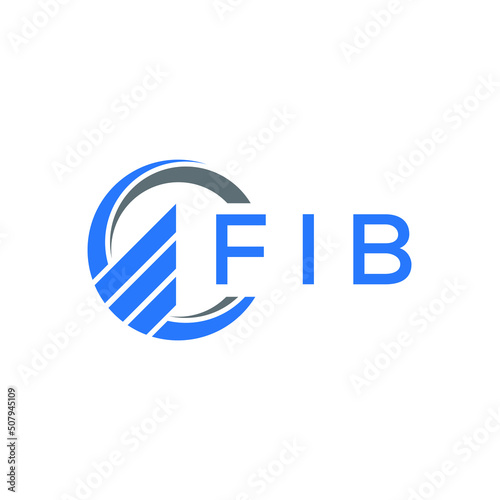FIB Flat accounting logo design on white  background. FIB creative initials Growth graph letter logo concept. FIB business finance logo design.