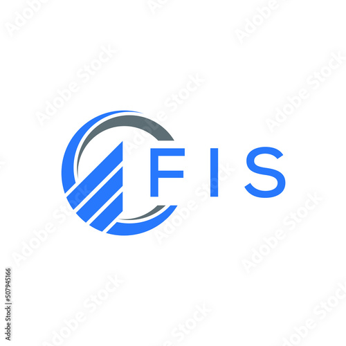 FIS Flat accounting logo design on white  background. FIS creative initials Growth graph letter logo concept. FIS business finance logo design. photo