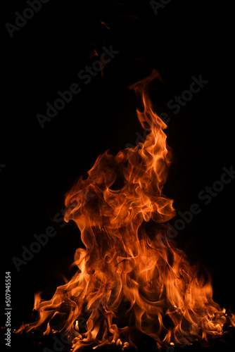 Fire flame texture for banner background. Burn abstract lights.