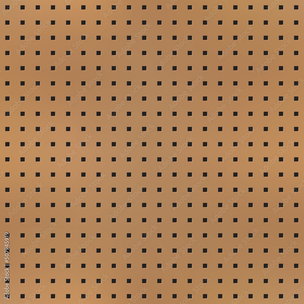 Peg board with square holes, seamless pattern of pegboard background