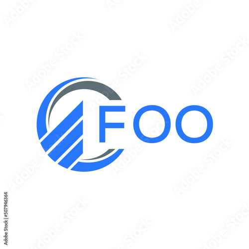 Fototapeta Naklejka Na Ścianę i Meble -  FOO Flat accounting logo design on white  background. FOO creative initials Growth graph letter logo concept. FOO business finance logo design.
