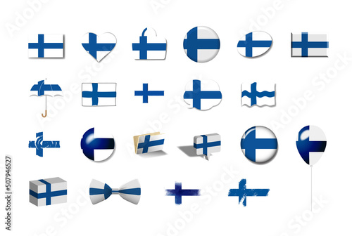 フィンランド　国旗イラスト21種