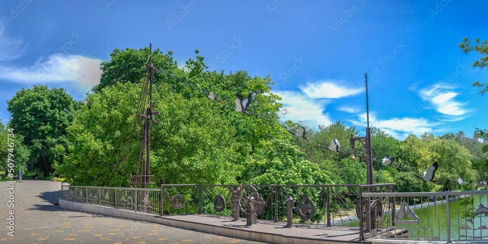 Bridge in the Liberty park of Odessa, Ukraine