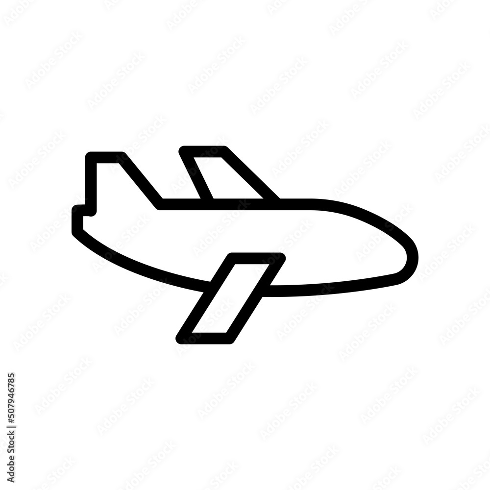 Airplane icon vector. Transportation, Air vehicle. line icon style. Simple design illustration editable Airplane icon vector. Transportation, Air vehicle. line icon style. Simple design illustration editable