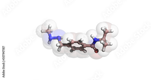 Ruxolitinib, anticancer drug, 3D molecule photo